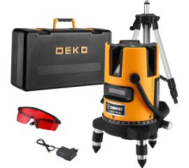 DEKO Уровень лазерный самовыравнивающийся в кейсе DKLL02RB PRO PREMIUM со штативом 1 м (2 линии, красный луч) DEKO (3638) 065-0102-2 