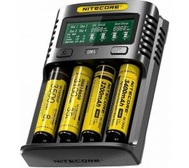 Зарядное устройство Nitecore UM4 18650/21700 на 4АКБ Intellicharge V2 Совместим с Li-ion/IMR и Ni-MH/Ni-Cd аккумуляторами с автоматическим определением 18265 