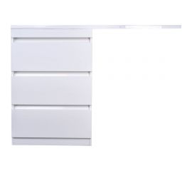 Напольная тумба Style Line "Даллас 120" (3 ящика) Люкс белая PLUS СС-00002272 