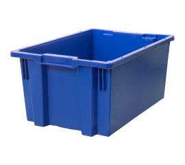 Ящик Тара.ру п/э, 600х400х270 дно гладкое, синий 21431 