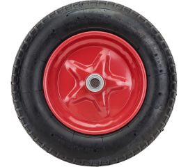 Колесо пневматическое 350x80 мм (диаметр втулки 20 мм) для садовой тачки 2-колесной ЛЕТО 7265 