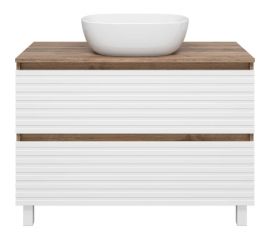 Напольная тумба Brevita Dakota-100 2 ящика, ДСП, дуб гал/белый DAK-07100-19/01-2Я 