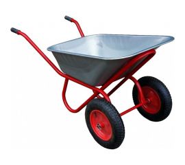 Двухколесная оцинкованная тачка Промышленник 110 л, пневматическое колесо 4,00/8 ПРОМ-1102КП 