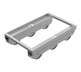 Тележка для ящиков Тара.ру 600x400x166 мм, из нержавеющей стали, 6 п/п колес 27961 