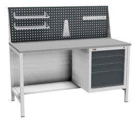 Верстак с тумбой с ящиками с экраном Э1 с навесными аксессуарами (7038/7016) Диком ВЛ-К-150 11.0293-103 