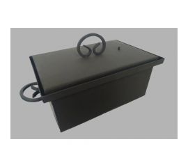 Коптильня с гидрозатвором Петромаш сталь 2 мм, двухъярусная с поддоном, 50x27x25 см, кованые ручки 60711 