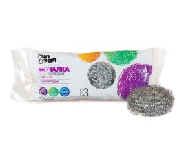Мочалка для посуды Fun Clean металлическая, оцинкованная, спиральная, 3 шт. 9993 