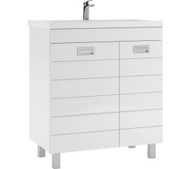 Тумба Домино Cube под умывальник Elen 75 без ящика, с корзиной для белья DC5003T 