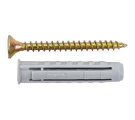 Саморез Невский Крепеж ШУж 6,0x60 пот.гол. + дюбель 4-распорный нейлон 10x50, 5 шт. 818722 
