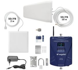 Усилитель сотовой связи и интернета Vegatel комплект TN-900/1800 2G, 3G, 4G и антенна MultiSet R91783 
