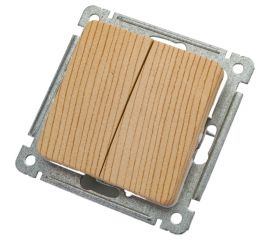 Механизм двухклавишного выключателя HEGEL сосна ВС10-451-02 