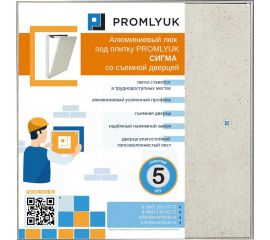 Люк под плитку PROMLYUK СИГМА 20х20, со съемной дверцей 70002020 