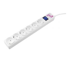 Фильтр-удлинитель Power Cube 3,0 м 6 розеток (белый) 16А/3,5кВт (3x1,5), SPG6-А1 
