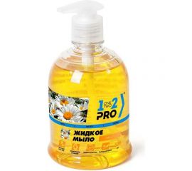 Жидкое мыло 1-2-Pro с дозатором, ромашка, 500 мл, флакон МРД-05 
