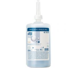 Картридж с жидким мылом-гелем для тела и волос одноразовый TORK Premium 1 л 421601 420601 602955 