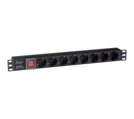 Блок розеток ExeGate горизонтальный ServerPro PDU-19H801 Al-8S-C14-SW, 19, 1U, Алюминий, 8 Schuko 280840 