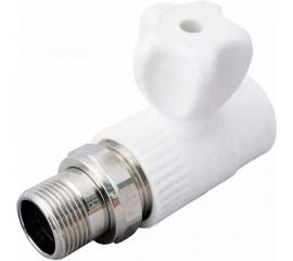 Шаровый кран VALFEX белый, 20х1/2 дюйма НР, прямой для радиатора 10149020 007-7675 