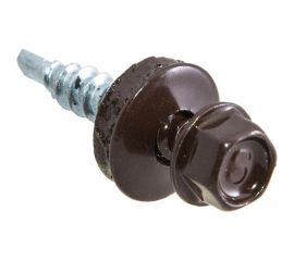 Кровельные саморезы с буром Стройбат 4,8x19 темно-коричневый 70 шт 275530 