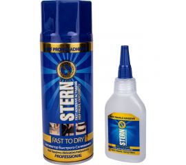 Клей для MDF быстрозастывающий STERN 100 гр+400 мл Активатор для клея 1452 