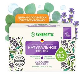 Натуральное туалетное мыло SYNERGETIC эвкалипт и шалфей, 90 г 200100 