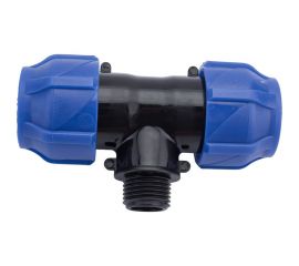 Компрессионный переходной тройник VALFEX ПНД, с наружной резьбой, 25-1/2""-25 1210022501225 