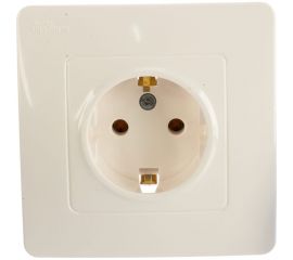 Розетка Schneider Electric BLANCA с заземлением без шторок, МОЛОЧНЫЙ BLNRS001012 
