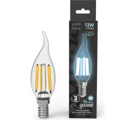 Светодиодная лампа Gauss Filament Свеча на ветру 13W 1150lm 4100К Е14 LED 104801213 