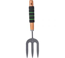 Посадочная вилка с 3 зубьями, деревянной ручкой и мягкой накладкой Gigant GVER-05 