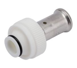 Пресс фитинг с накидной гайкой под евроконус HENCO ПВДФ пресс, белый, 16x3/4"" 19PKW-1605 