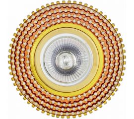 Встраиваемый светильник De Fran MR16 золото зеркальное коричневое+стразы прозрачные, FT 512 