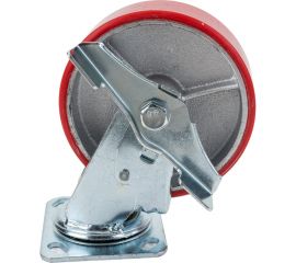 Колесо большегрузное полиуретановое поворотное с тормозом SCPB63 160 мм MFK-TORG 1044160 