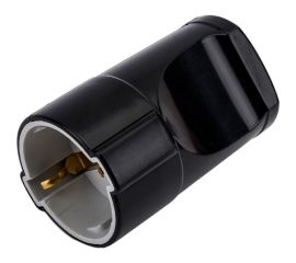 Штепсельное гнездо с заземлением Alfa черное 30100054 