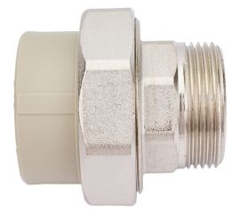 Муфта комбинированная разъемная с наружной резьбой VALFEX PP-R серая, 40 мм х1 1/4"" 10156032Г 127-0350 