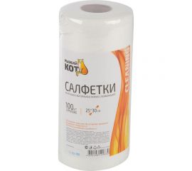 Салфетки Рыжий кот из спанлейса в рулоне с перфорацией 25x30 см 100 шт 002925 