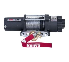 Электрическая лебёдка RUNVA 12V 4500A lbs синтетический трос EWT4500ASR 