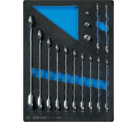 Набор трещоточных комбинированных ключей KING TONY ложемент, 15 предметов 9-10115MRV 