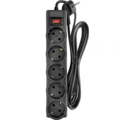 Сетевой фильтр Cbr 5 евророзеток длина кабеля 3 метра цвет чёрный пакет CSF 2505-3.0 Black PC 