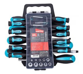 Набор отверток и головок Smartbuy 44 предмета, SL, PH, TORX, головки, магнит, CR-V SBT-SCN-44P1 