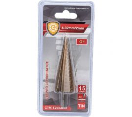 Сверло ступенчатое для цветных металлов G1 4-32 мм Strong СTМ-52904032 