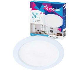 Светодиодная панель КОСМОС круглая, цвет белый, DownL 24W, 180-265В, 4000K, KDownL24W4000K 