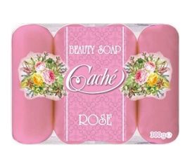 Туалетное мыло для ухода Cache 4 pcs X 75gr X 24 экопак роза CLS0005 