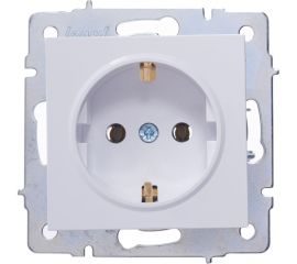 Розетка Lezard VESNA с заземлением, ПБТ, белая 742-0288-122B 