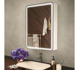 Зеркало шкаф MIXLINE ""Адриана"" 600x800 ШВ, левый, сенсорный выключатель, светодиодная подсветка 547054 