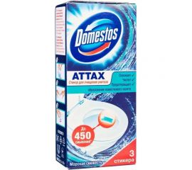 Освежитель-очиститель DOMESTOS Attax Морская Свежесть комплект стикеров 3шт.х10г 601239 