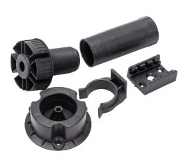 Цокольная ножка Tech-Krep Н120 115-135 мм, черная, комплект 2 штуки с клипсой 129971 