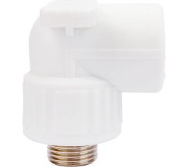 Комбинированный угольник VALFEX PP-R белый, 25х1/2 дюйма НР, с креплением 10121025 127-1891 