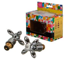 Комплект для смесителя MELODIA маховик Retro + кранбукса 1/2 8х20, резина, по 2 шт. MKP12005 34135 