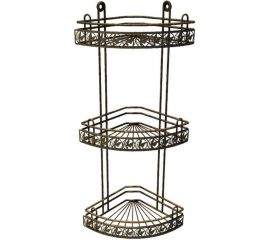 Полка для ванной Юнитрейд-Орел угловая АЖУР 3-х ярусная, радиальная, глубокая 01.11.013.01.01.0004.01 