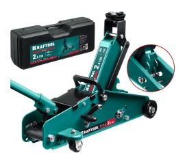 Подкатной домкрат с увеличенным подъемом и фиксатором KRAFTOOL S-PIN 2.5т, 140-385 мм, в кейсе 43457-2.5-K 