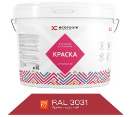 Фасадная резиновая краска ECOROOM RAL 3031 ориент красный, 1.3 кг Е-Кр -3583/3031 